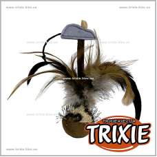 Мяч с перьями и мышкой для кота TRIXIE