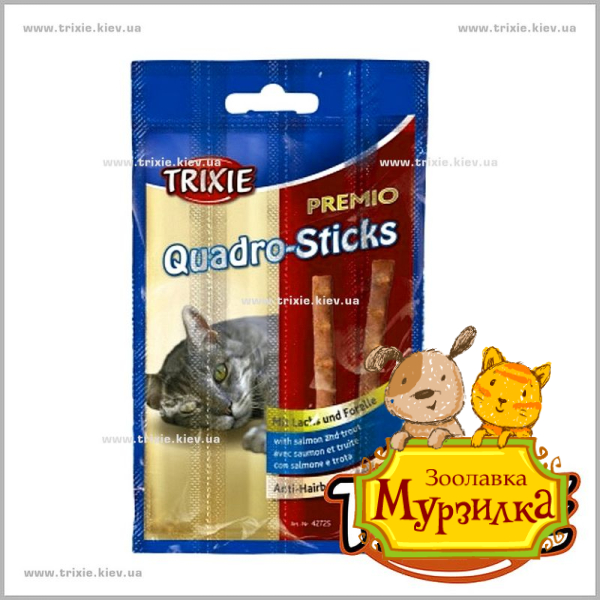 Палочки для котов TRIXIE - Quadro-Sticks (Вкус: лосось+форель)