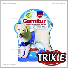 Поводок с ошейником для собак TRIXIE (Цвет: син)