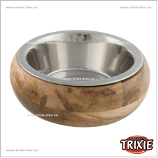 Миска в деревянной рамке для  собак TRIXIE (Размер: 1,4л/25см)