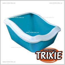 Туалет для кошки, с бортиком TRIXIE (Размер: 54х45,5х21см, Цвет: белый/аквамарин)