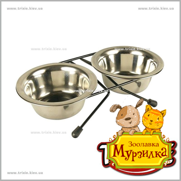 Подставка с мисками  для кошек TRIXIE (Размер: 2 × 0.2 l/ø 10 см)