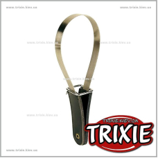 Скребница с кожаной ручкой TRIXIE