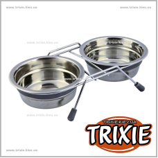 Стояк с 2мя мисками для кошек TRIXIE - Eat on Feet (Размер: 2х0,45л/13см)