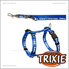 Поводок + шлея для собак TRIXIE (Цвет: голубой)