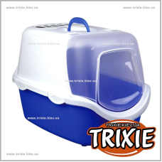 Туалет-домик с дверцей для котов TRIXIE - Vico (Размер:40х40х56см, Цвет: синий/белый)